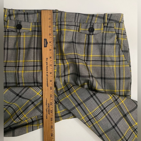 Ellen Tracy Ankle Dress Pants Wide Leg Womens Size 14 Pockets Plaid Gray - Picture 6 of 15